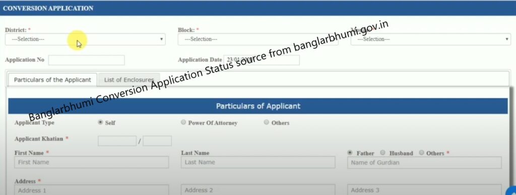 land conversion application status source from banglabhumi.gov.in
