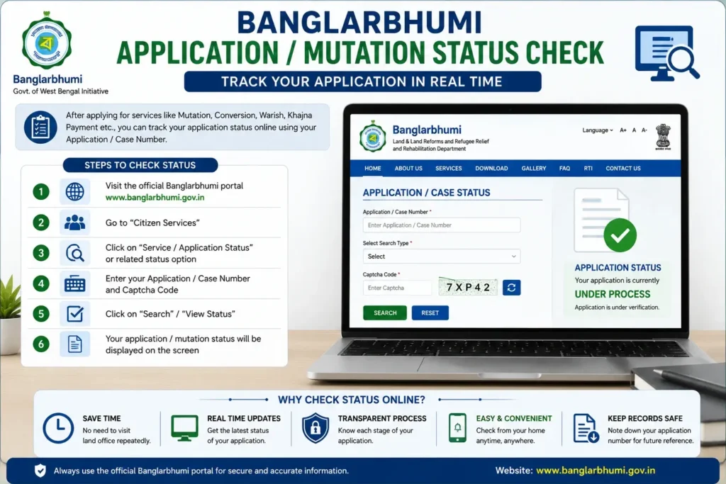 Banglarbhumi application and mutation status check online